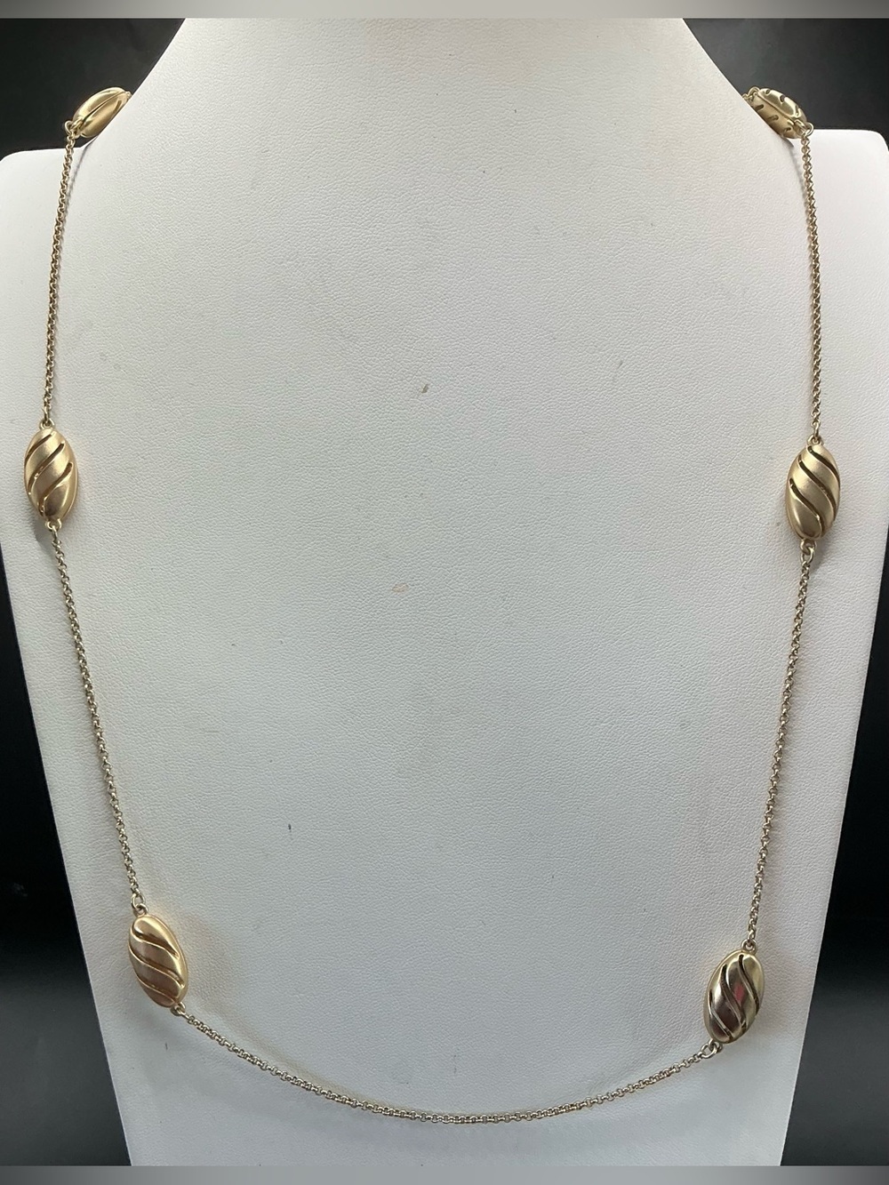 MADEWELL SATIN GOLD TONE LONG STATION NECKLACE